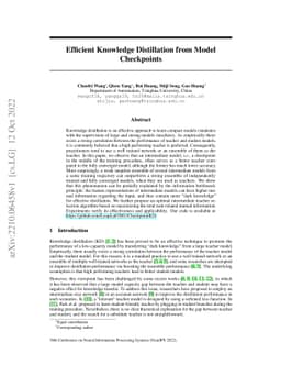 Efficient Knowledge Distillation from Model Checkpoints