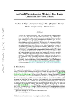 AniFaceGAN: Animatable 3D-Aware Face Image Generation for Video Avatars