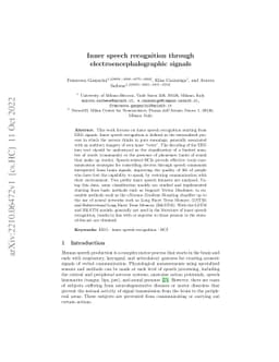 Inner speech recognition through electroencephalographic signals