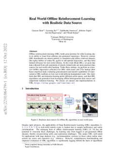 Real World Offline Reinforcement Learning with Realistic Data Source