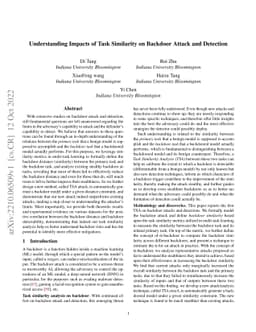 Understanding Impacts of Task Similarity on Backdoor Attack and
  Detection