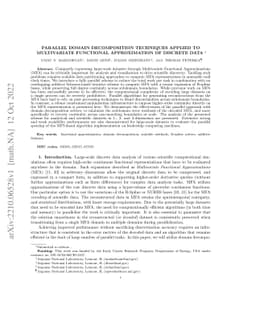 Parallel Domain Decomposition techniques applied to Multivariate
  Functional Approximation of discrete data