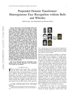 Prepended Domain Transformer: Heterogeneous Face Recognition without
  Bells and Whistles