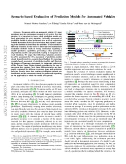Scenario-based Evaluation of Prediction Models for Automated Vehicles