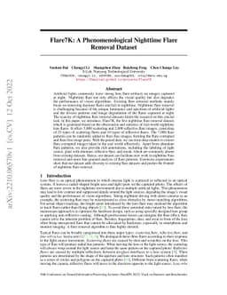 Flare7K: A Phenomenological Nighttime Flare Removal Dataset