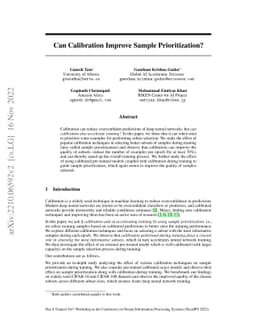 Can Calibration Improve Sample Prioritization?