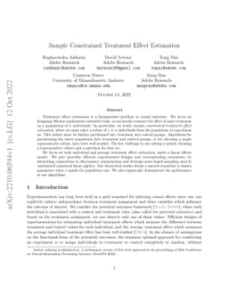 Sample Constrained Treatment Effect Estimation
