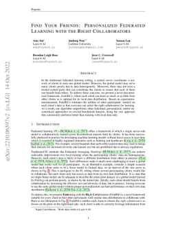 Find Your Friends: Personalized Federated Learning with the Right
  Collaborators