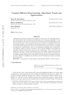 Compute-Efficient Deep Learning: Algorithmic Trends and Opportunities