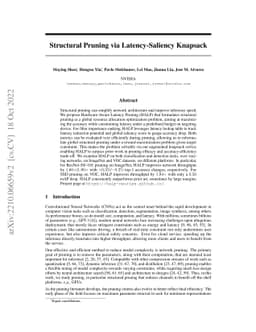 Structural Pruning via Latency-Saliency Knapsack