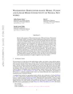 Wasserstein Barycenter-based Model Fusion and Linear Mode Connectivity
  of Neural Networks