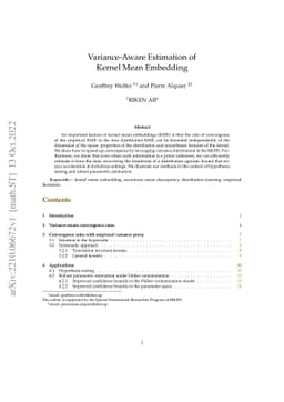Variance-Aware Estimation of Kernel Mean Embedding