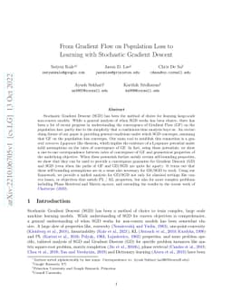 From Gradient Flow on Population Loss to Learning with Stochastic
  Gradient Descent