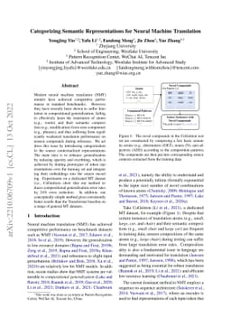 Categorizing Semantic Representations for Neural Machine Translation