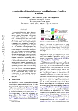 Assessing Out-of-Domain Language Model Performance from Few Examples