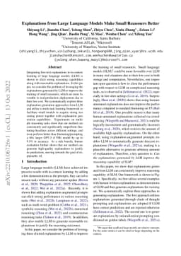 Explanations from Large Language Models Make Small Reasoners Better