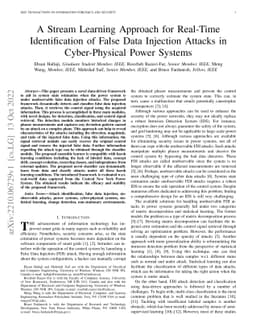 A Stream Learning Approach for Real-Time Identification of False Data
  Injection Attacks in Cyber-Physical Power Systems