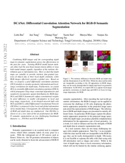 DCANet: Differential Convolution Attention Network for RGB-D Semantic
  Segmentation