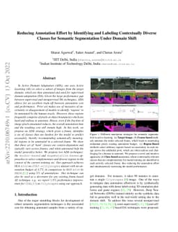 Reducing Annotation Effort by Identifying and Labeling Contextually
  Diverse Classes for Semantic Segmentation Under Domain Shift