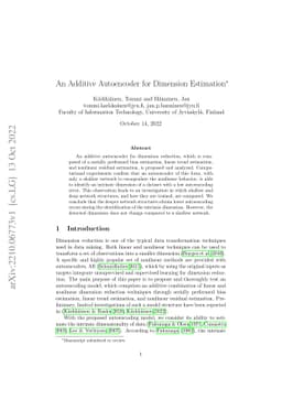 An Additive Autoencoder for Dimension Estimation