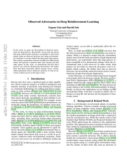 Observed Adversaries in Deep Reinforcement Learning