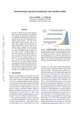 Benchmarking Long-tail Generalization with Likelihood Splits