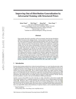 Improving Out-of-Distribution Generalization by Adversarial Training
  with Structured Priors