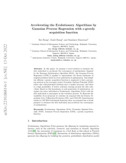Accelerating the Evolutionary Algorithms by Gaussian Process Regression
  with $ε$-greedy acquisition function