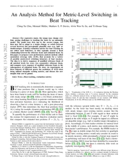 An Analysis Method for Metric-Level Switching in Beat Tracking