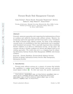 Forensic-Ready Risk Management Concepts