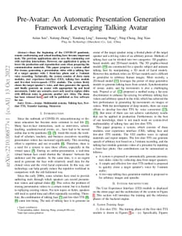 Pre-Avatar: An Automatic Presentation Generation Framework Leveraging
  Talking Avatar