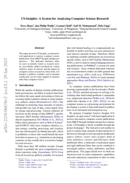CS-Insights: A System for Analyzing Computer Science Research