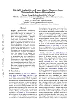 GA-SAM: Gradient-Strength based Adaptive Sharpness-Aware Minimization
  for Improved Generalization