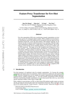 Feature-Proxy Transformer for Few-Shot Segmentation