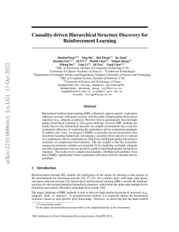 Causality-driven Hierarchical Structure Discovery for Reinforcement
  Learning