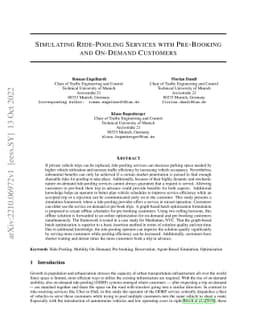 Simulating Ride-Pooling Services with Pre-Booking and On-Demand
  Customers