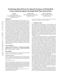 Evaluating Data-Driven Co-Speech Gestures of Embodied Conversational
  Agents through Real-Time Interaction