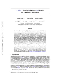 LION: Latent Point Diffusion Models for 3D Shape Generation