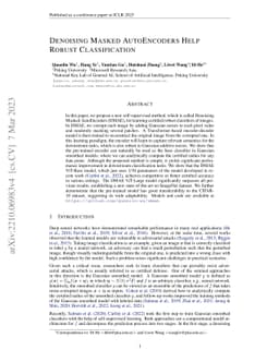 Denoising Masked AutoEncoders Help Robust Classification