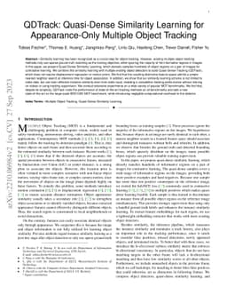 QDTrack: Quasi-Dense Similarity Learning for Appearance-Only Multiple
  Object Tracking