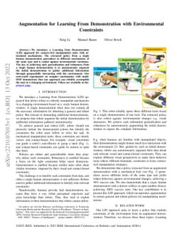 Augmentation for Learning From Demonstration with Environmental
  Constraints