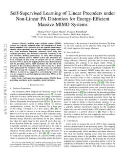Self-Supervised Learning of Linear Precoders under Non-Linear PA
  Distortion for Energy-Efficient Massive MIMO Systems