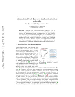 Dimensionality of datasets in object detection networks