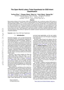 The Open-World Lottery Ticket Hypothesis for OOD Intent Classification
