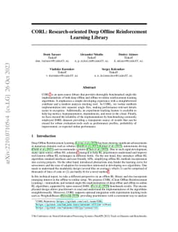CORL: Research-oriented Deep Offline Reinforcement Learning Library