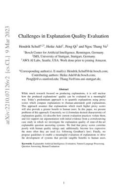 Challenges in Explanation Quality Evaluation