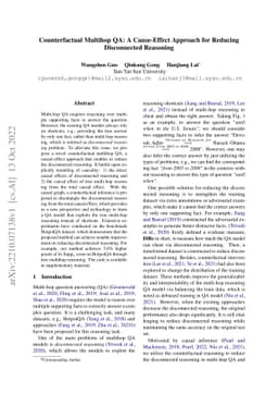 Counterfactual Multihop QA: A Cause-Effect Approach for Reducing
  Disconnected Reasoning