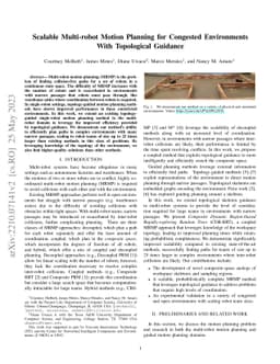 Scalable Multi-robot Motion Planning for Congested Environments With
  Topological Guidance