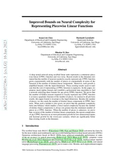 Improved Bounds on Neural Complexity for Representing Piecewise Linear
  Functions