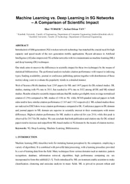 Machine Learning vs. Deep Learning in 5G Networks -- A Comparison of
  Scientific Impact
